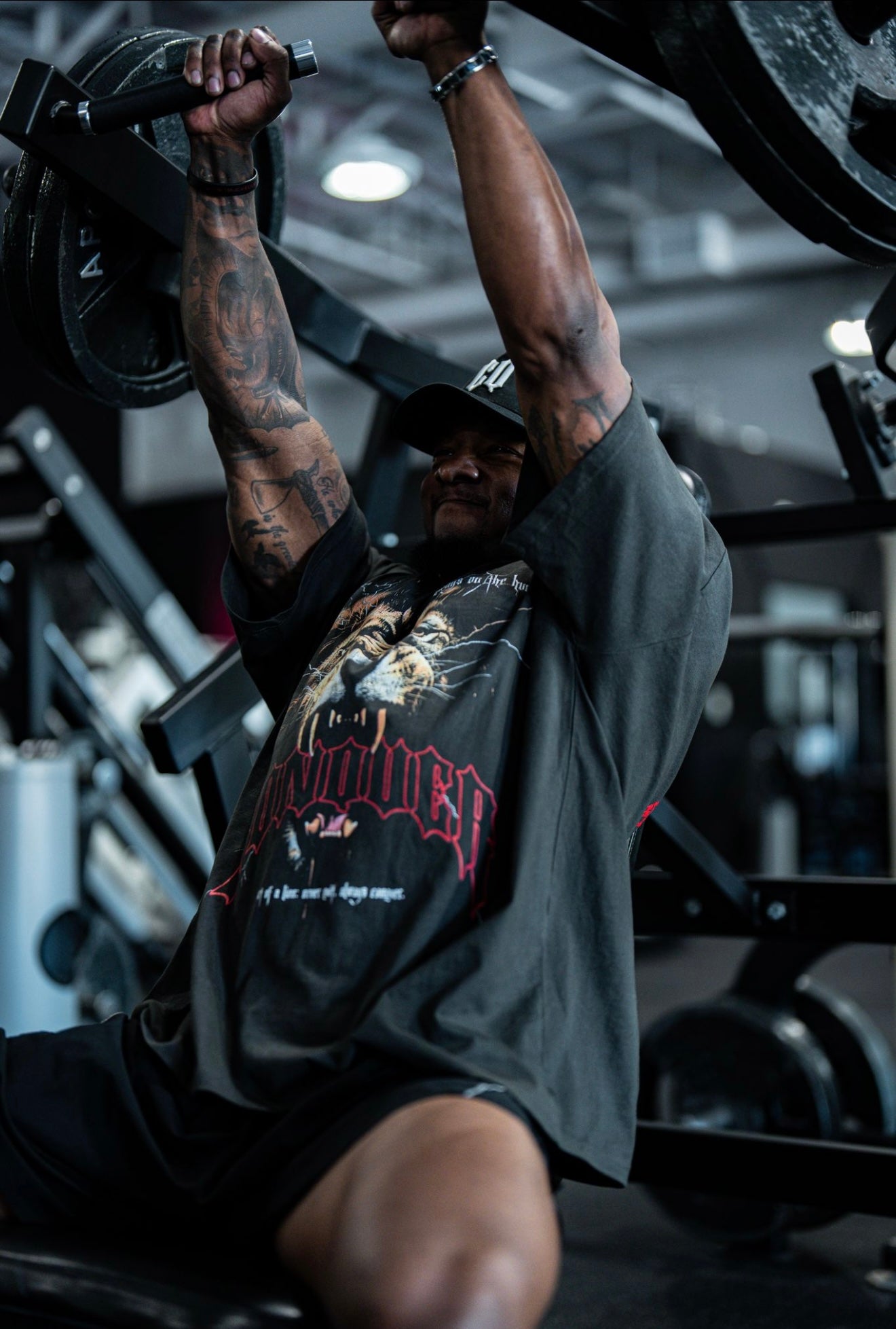 “Always On The Hunt” Lion Tee - Grey