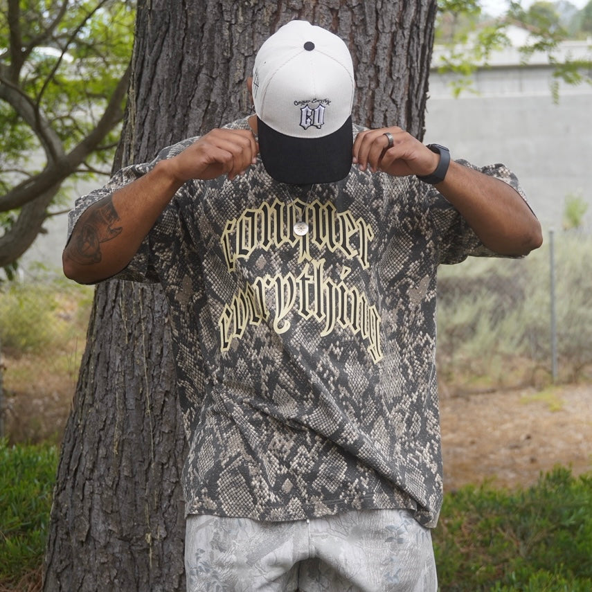 “Conquer Everything” WWC Oversized Tee - Snakeskin