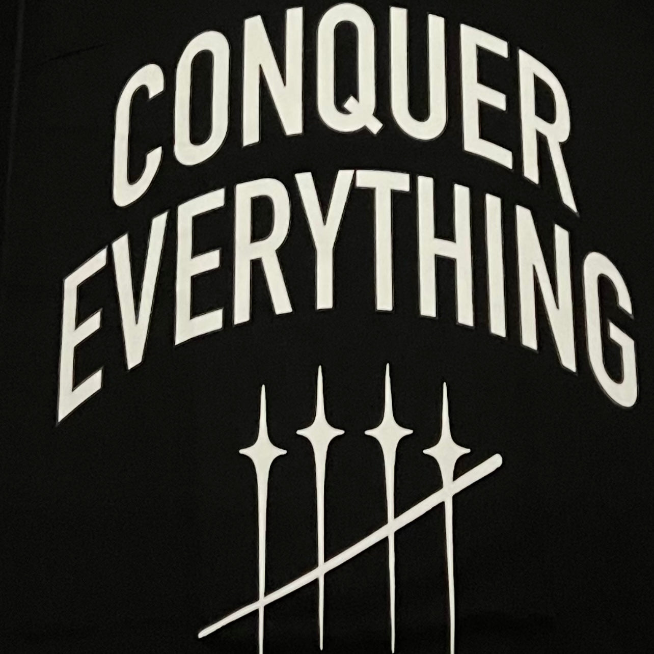 Oversized Black “Conquer Everything” Tee White/Black