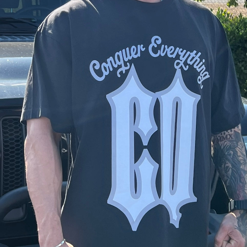Oversized “BIG CQ” Tee - Black