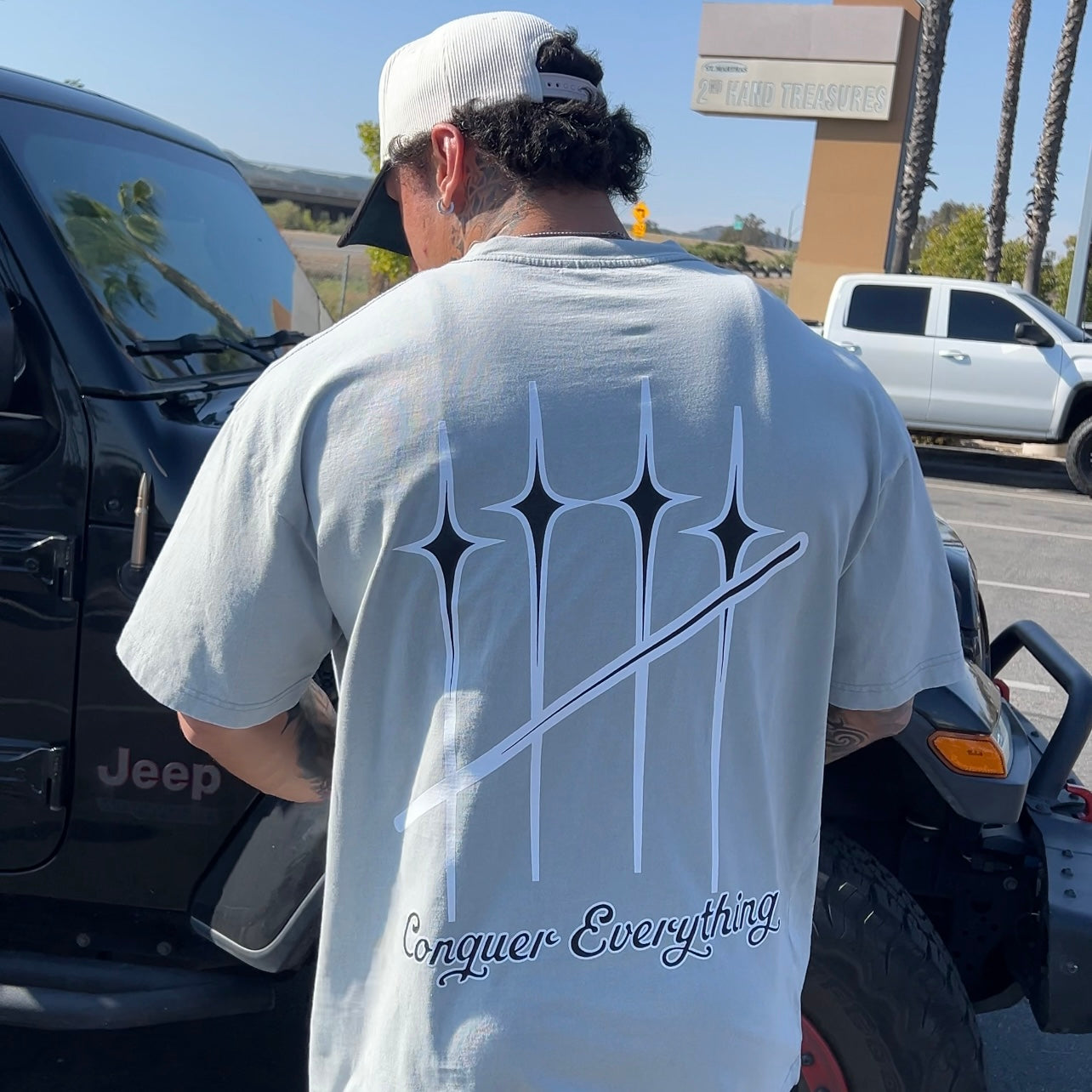 Oversized “BIG CQ” Tee - Grey