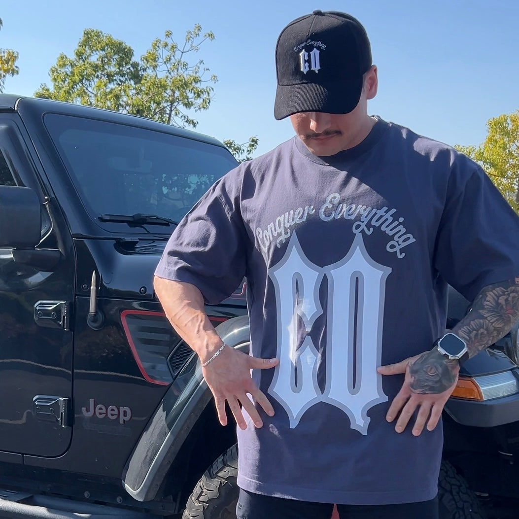 Oversized “BIG CQ” Tee - Vintage Navy