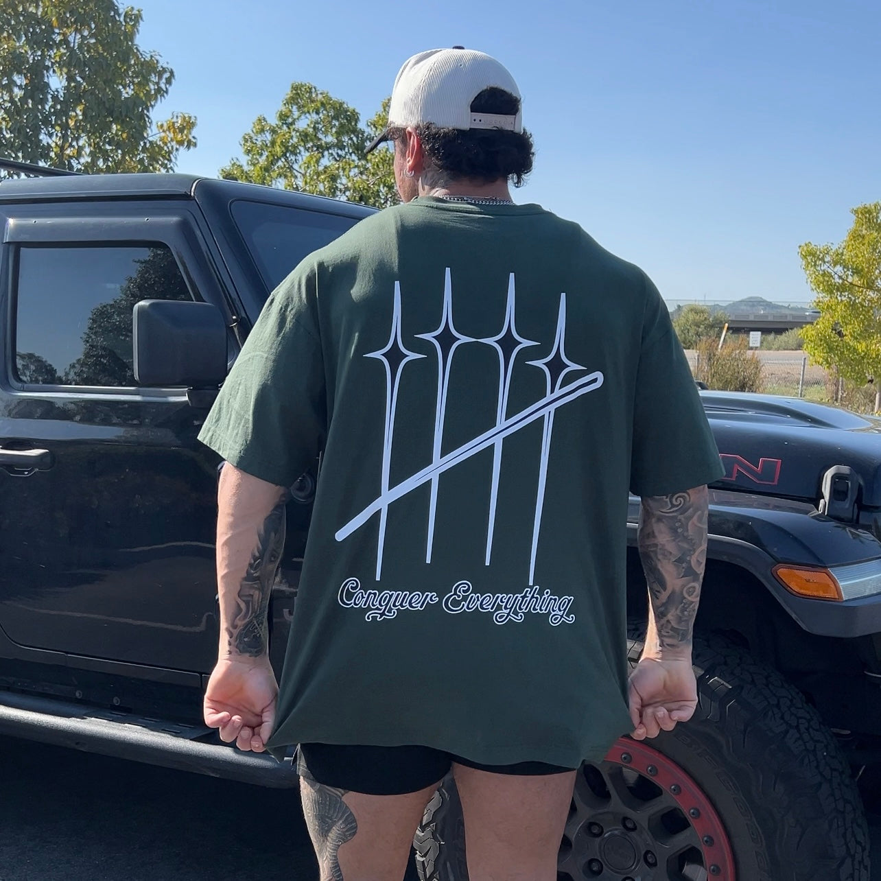 Oversized “BIG CQ” Tee - Green