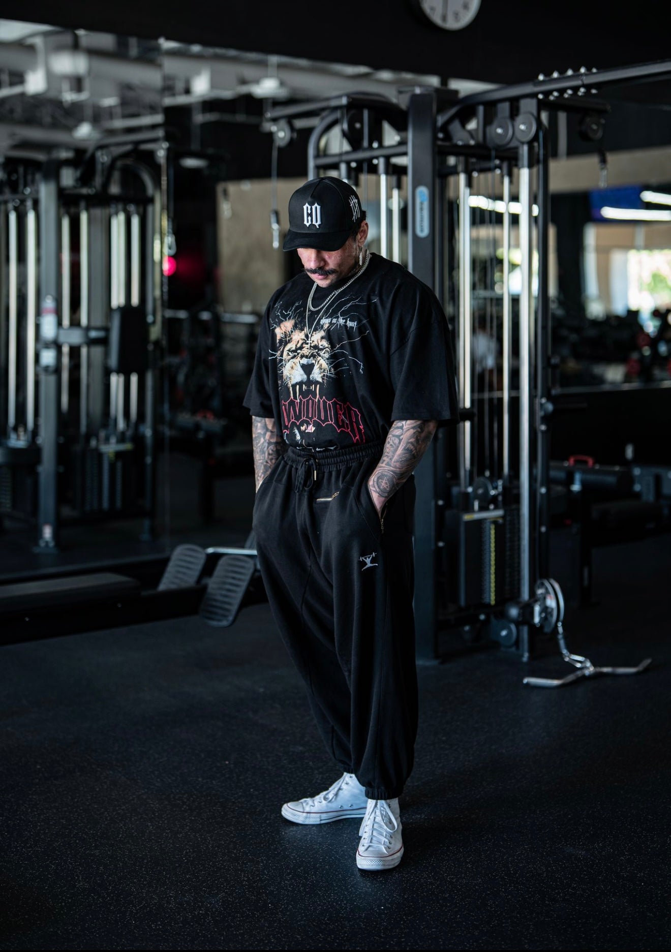 “Always On The Hunt” Lion Tee - Black