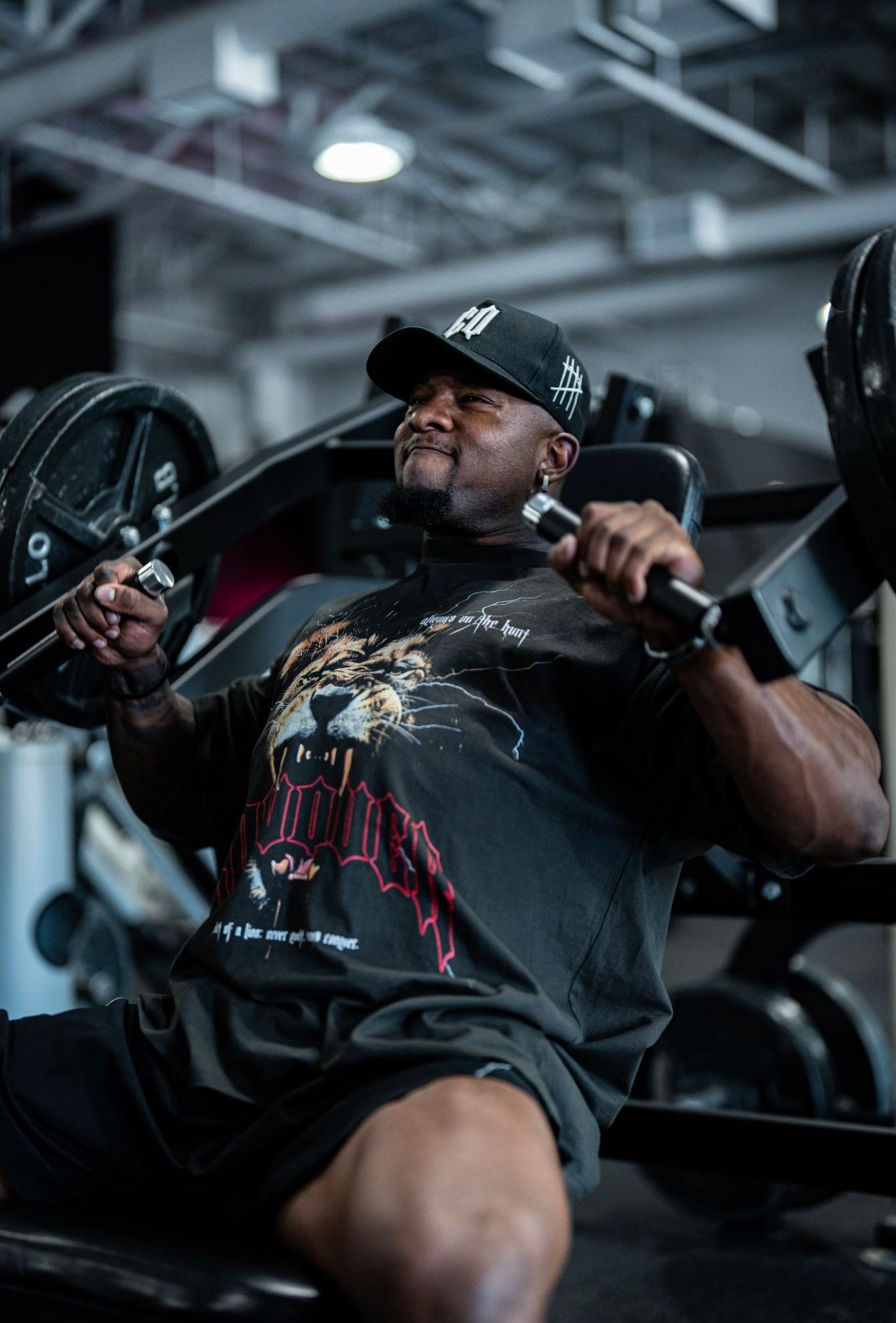 “Always On The Hunt” Lion Tee - Grey