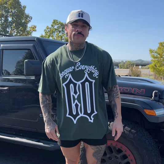 Oversized “BIG CQ” Tee - Green