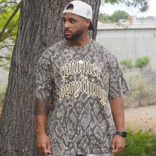 “Conquer Everything” WWC Oversized Tee - Snakeskin
