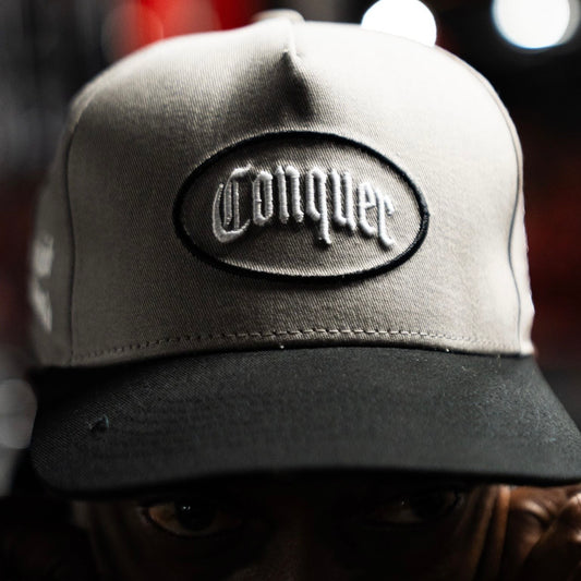 Grey "CONQUER" Hat