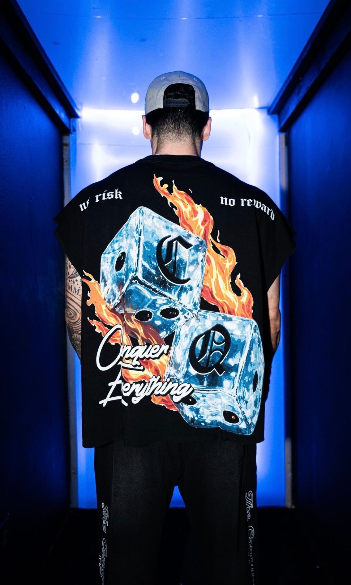 "FLAMING DICE" Tee (OVERSIZED)