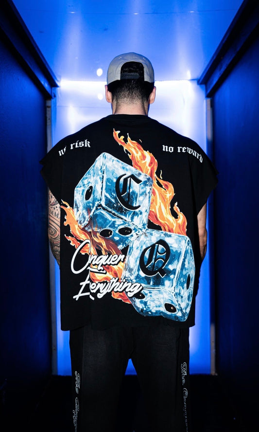 "FLAMING DICE" Tee (OVERSIZED)