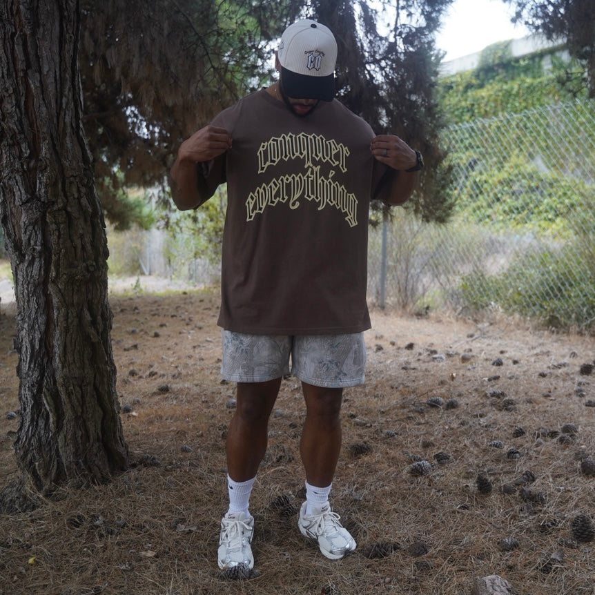 “Conquer Everything”’ WWC Oversized Tee - Brown