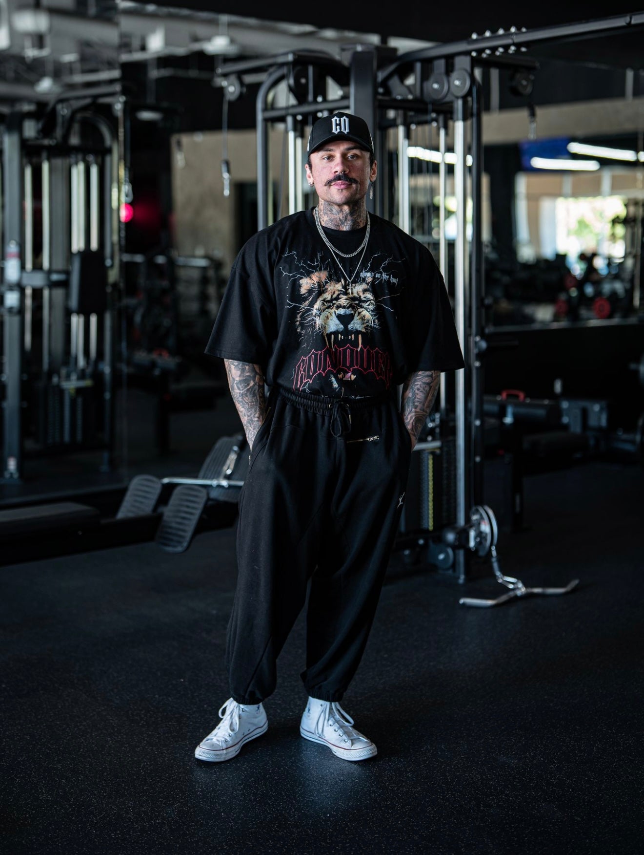 “Always On The Hunt” Lion Tee - Black