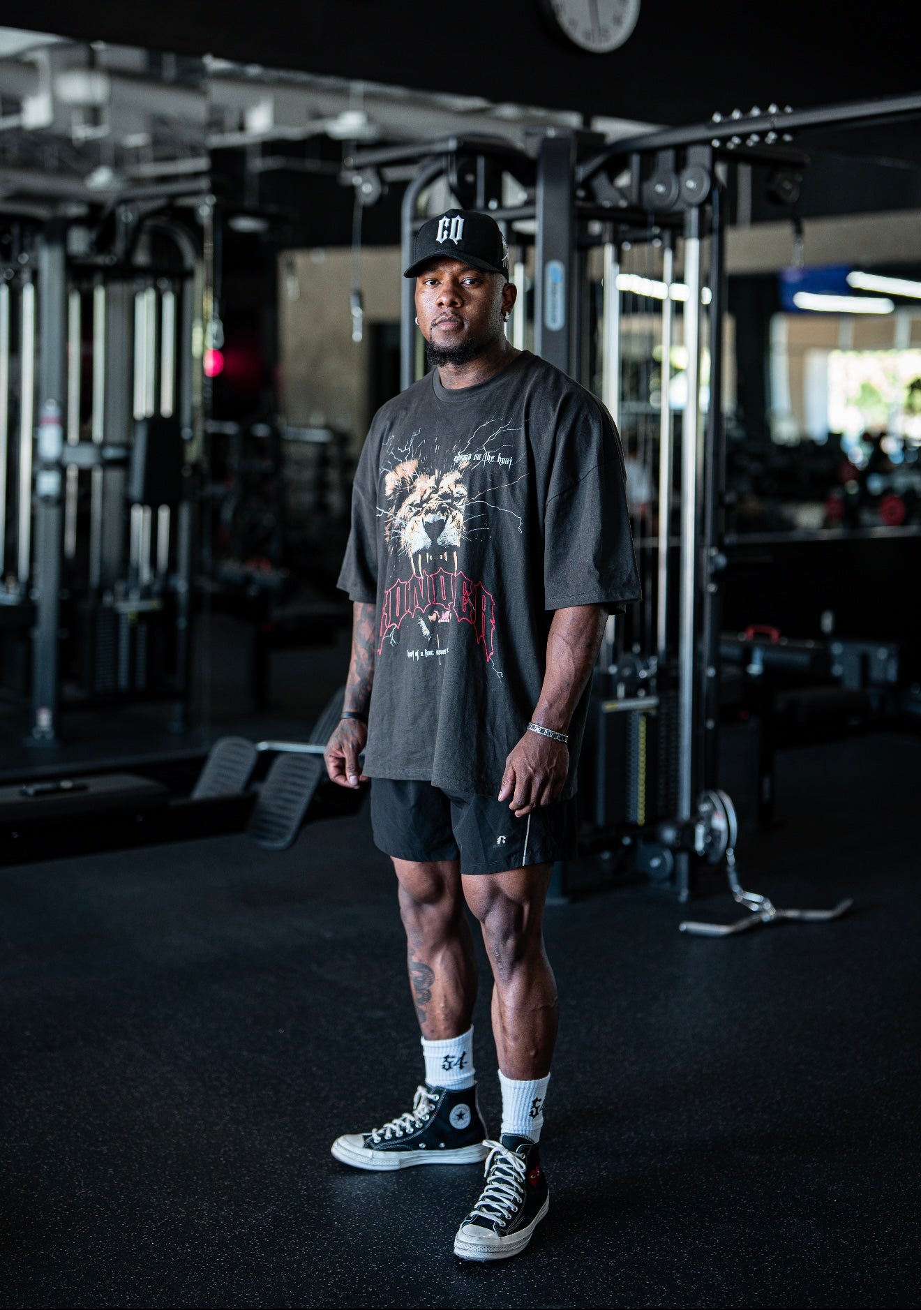 “Always On The Hunt” Lion Tee - Grey