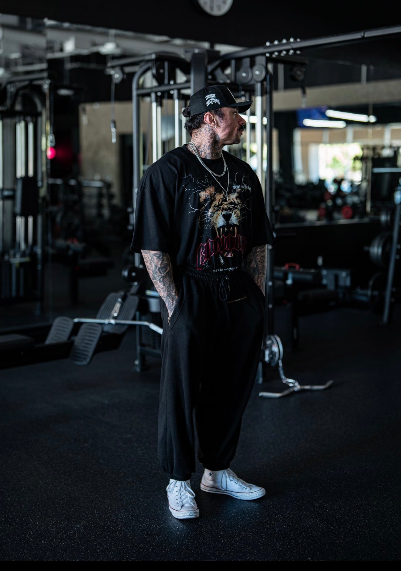 “Always On The Hunt” Lion Tee - Black