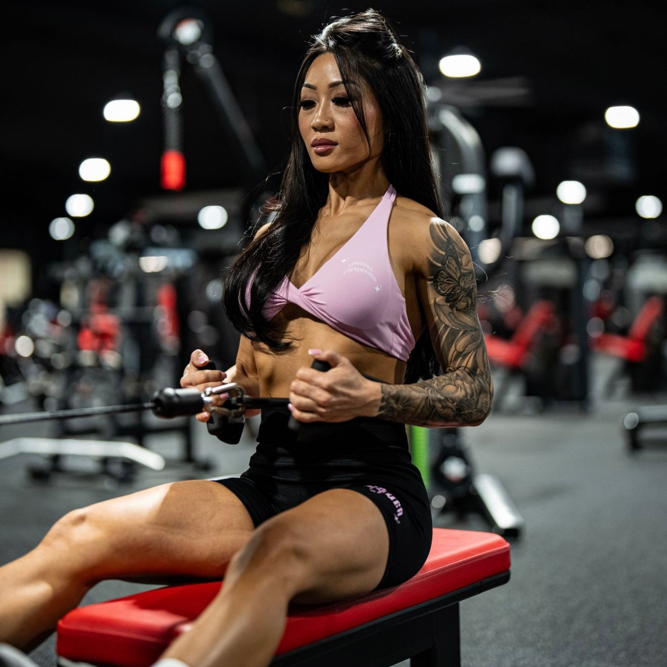 Seamless Cross Bra in Pink